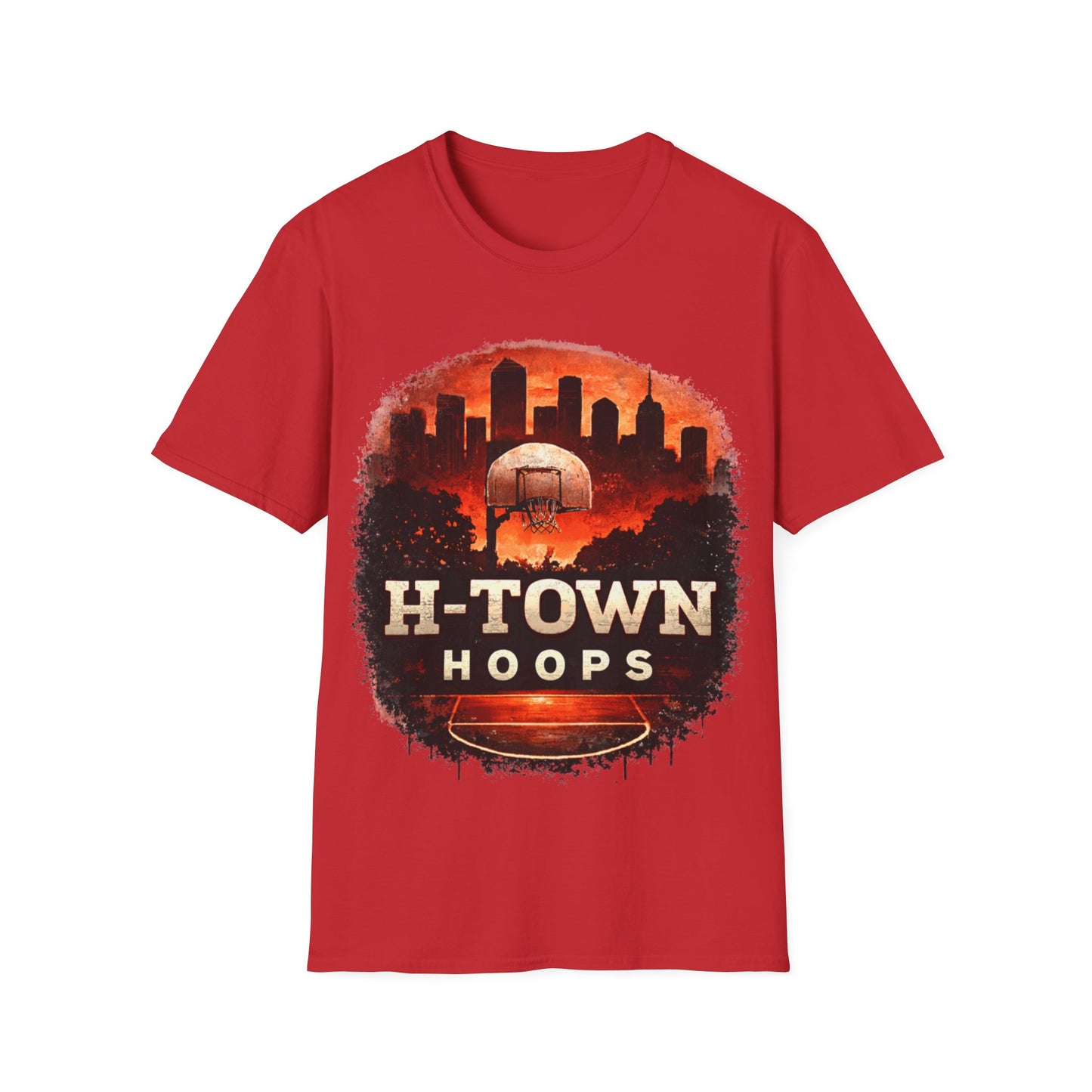 H-TOWN HOOPS - ((BIG PRINT)) -  Unisex Soft Style T-Shirt