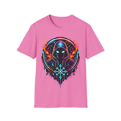 GLOWING HOODED WARRIOR ((BIG PRINT)) - Unisex Soft Style T-Shirt