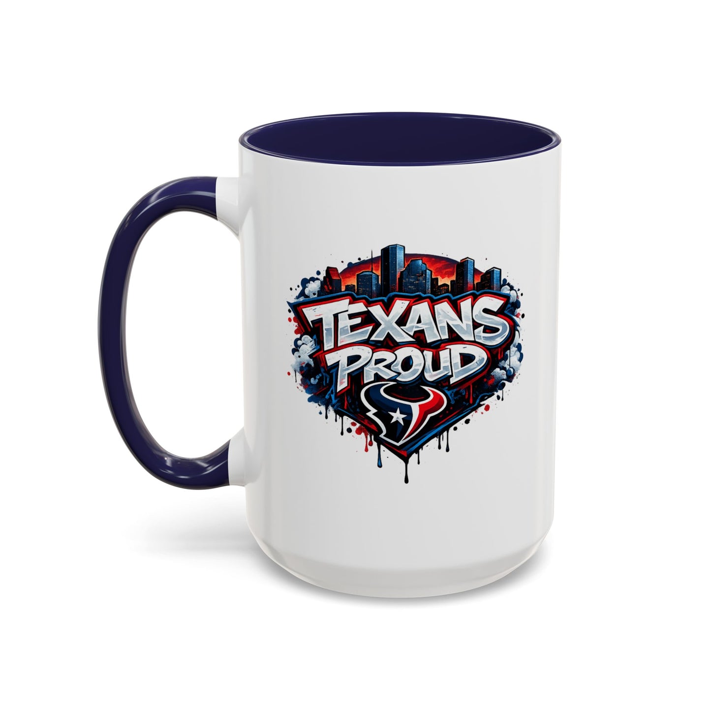TEXANS PROUD - Accent Coffee Mug (11, 15oz)