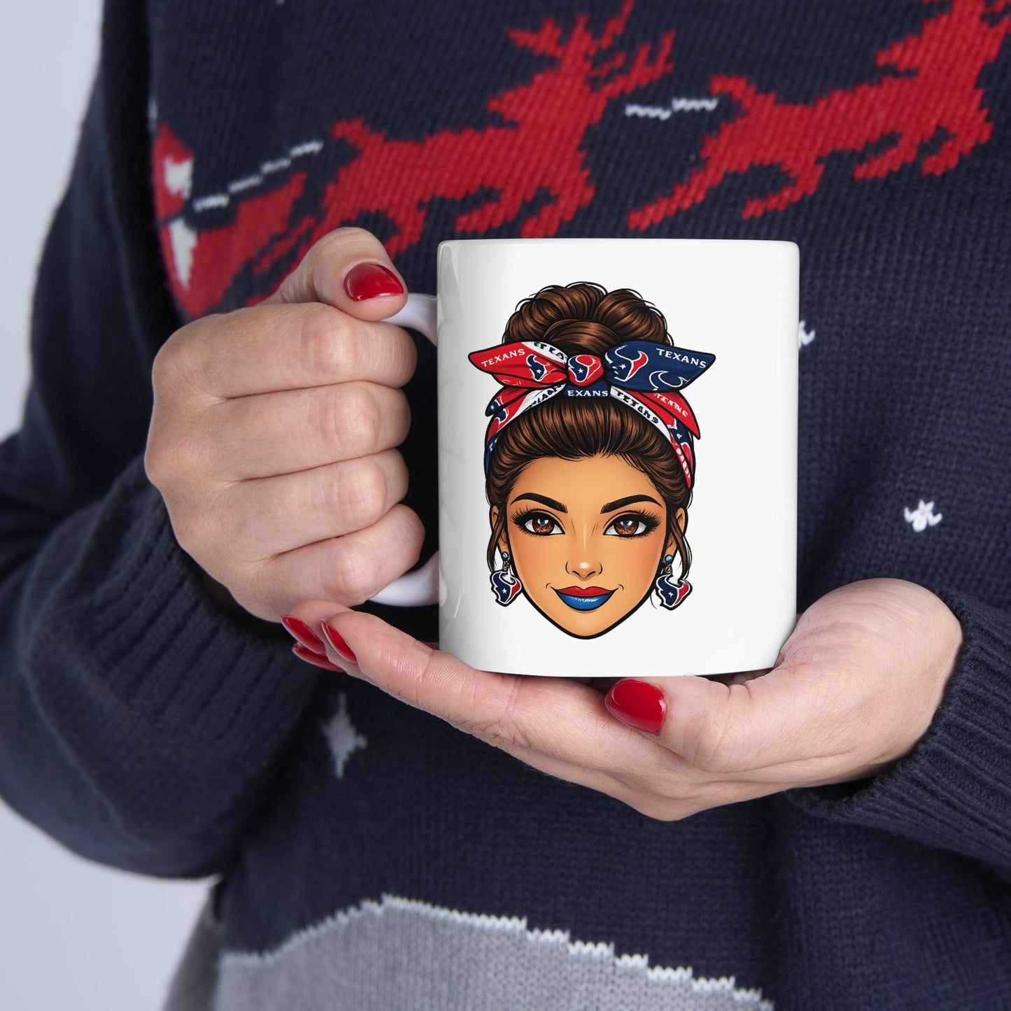 TEXANS GIRL FACE - Ceramic Mug, (11oz, 15oz)