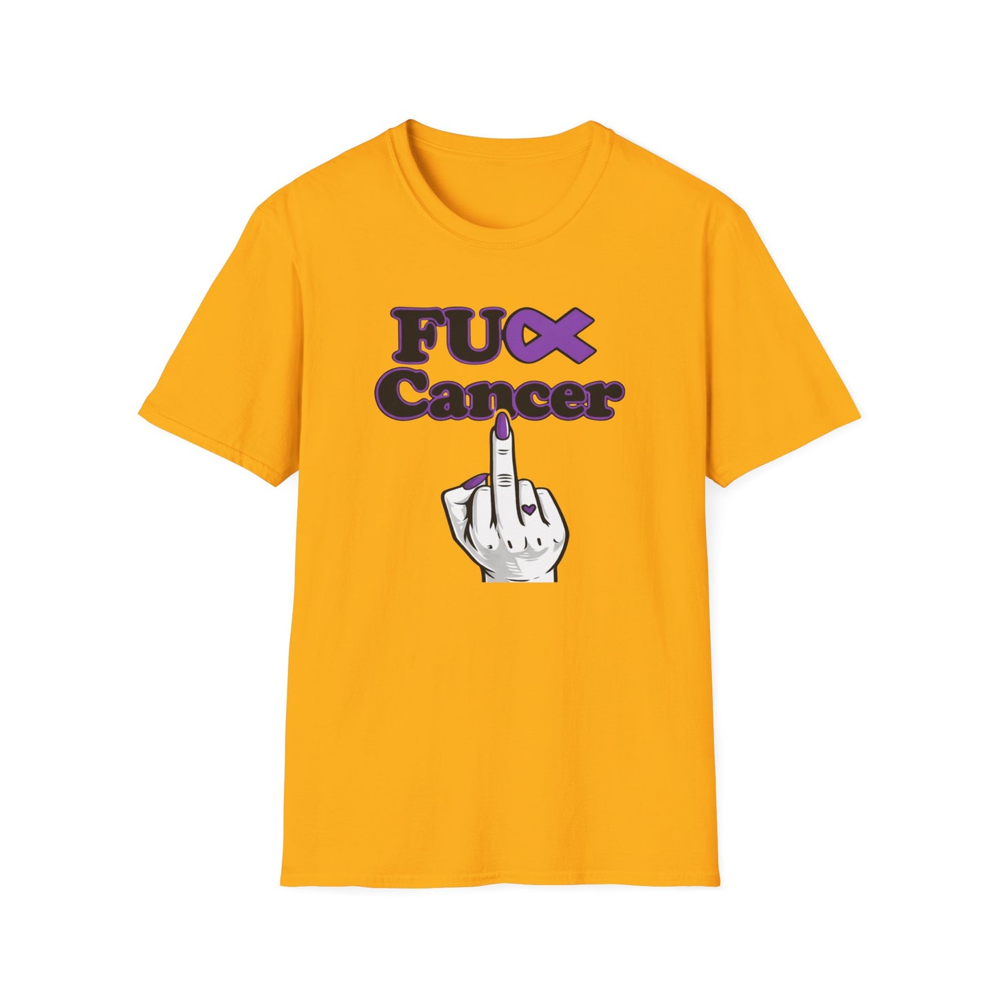 F CANCER - PURPLE RIBBON - Unisex Soft Style T-Shirt
