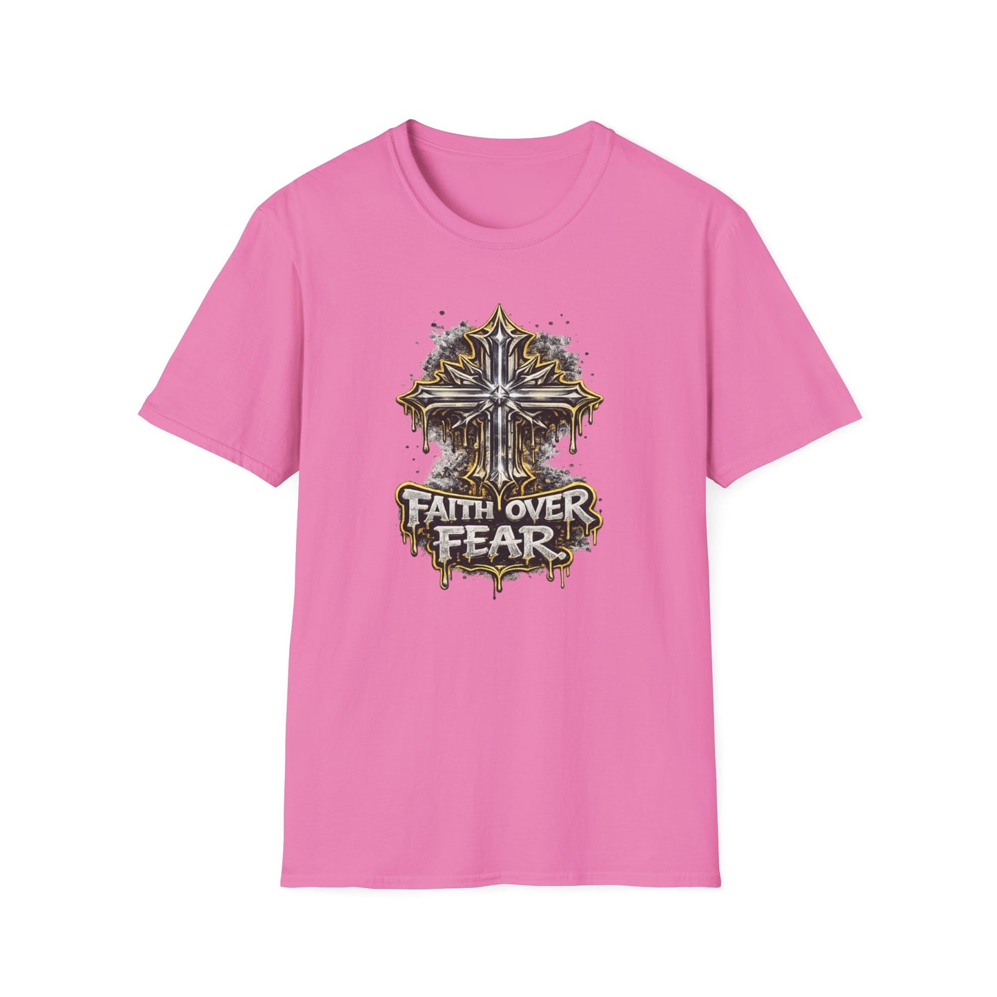 FAITH OVER FEAR-GRAPHIC CROSS - Unisex Soft Style T-Shirt
