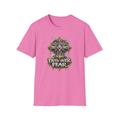FAITH OVER FEAR-GRAPHIC CROSS - Unisex Soft Style T-Shirt