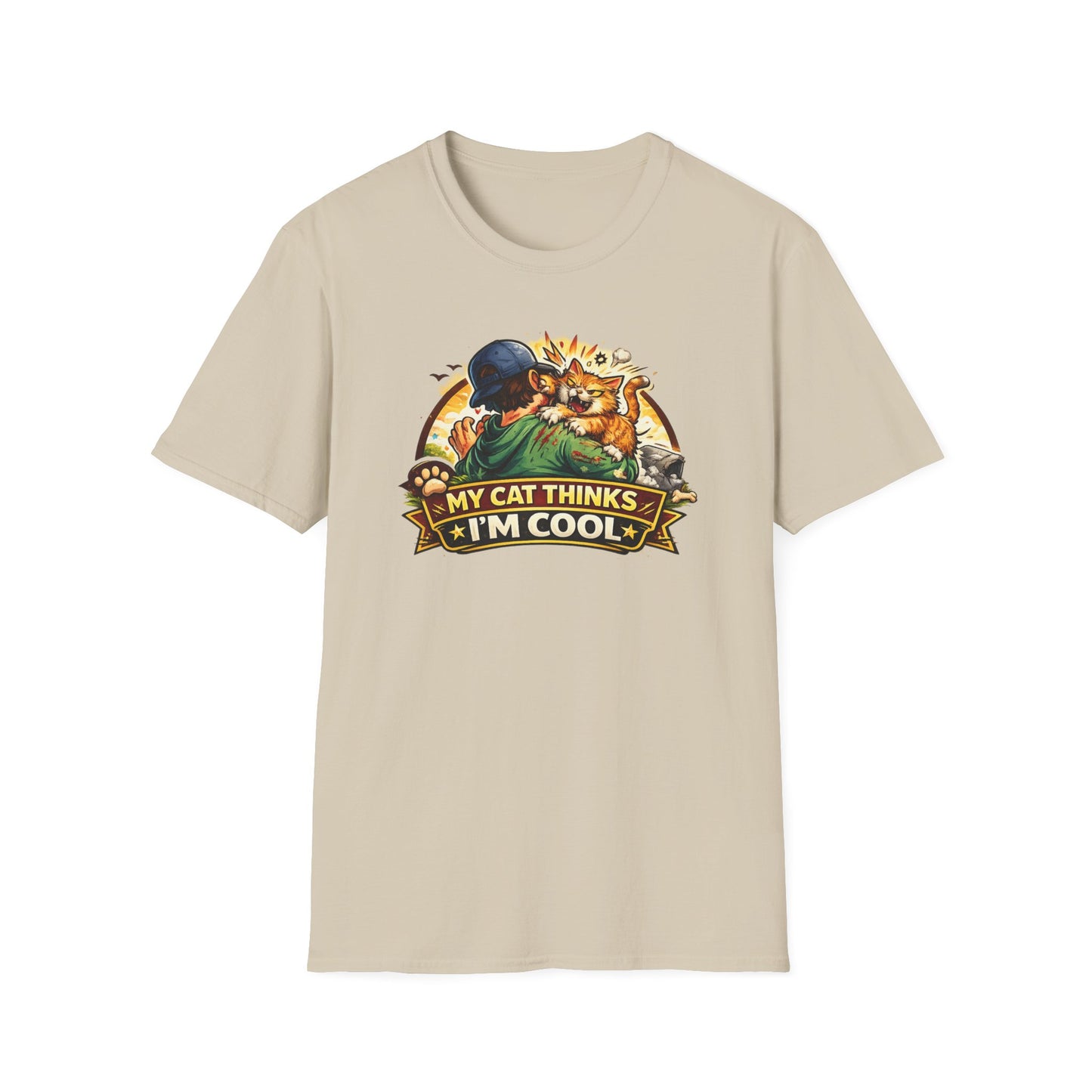 MY CAT THINKS I'M COOL - Unisex Softstyle T-Shirt