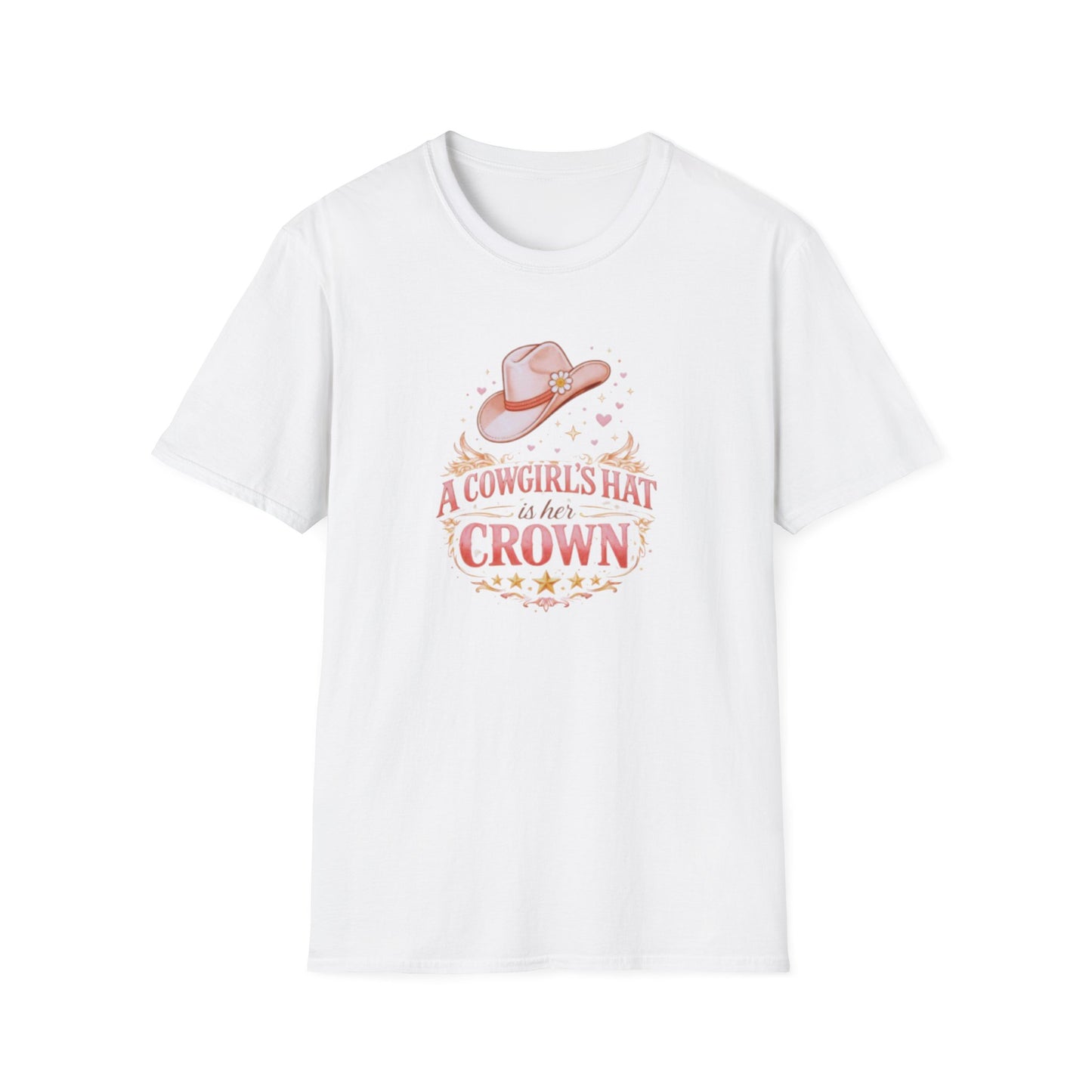 A COWGIRL'S HAT IS HER CROWN - Unisex Soft Style T-Shirt