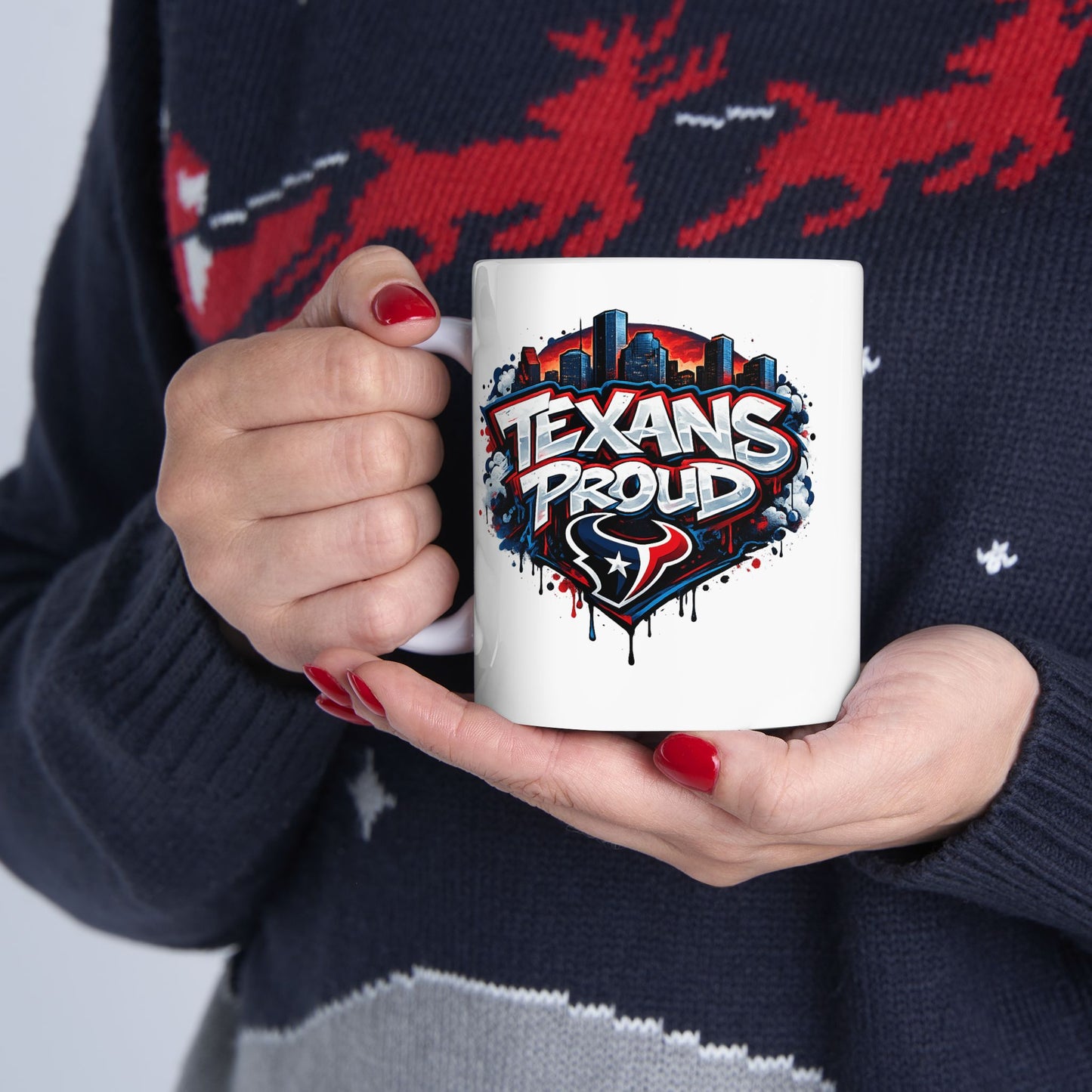 TEXANS PROUD - GRAFFITI ART - Ceramic Mug, (11oz, 15oz)