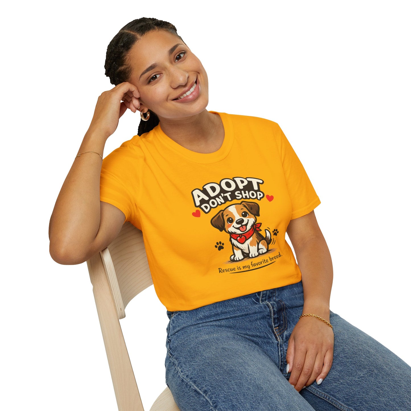 ADOPT-DON'T SHOP - Unisex Softstyle T-Shirt