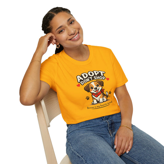 ADOPT-DON'T SHOP - Unisex Softstyle T-Shirt