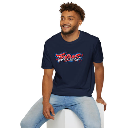 TEXANS-GRAFFITI ART  - Unisex Soft Style T-Shirt