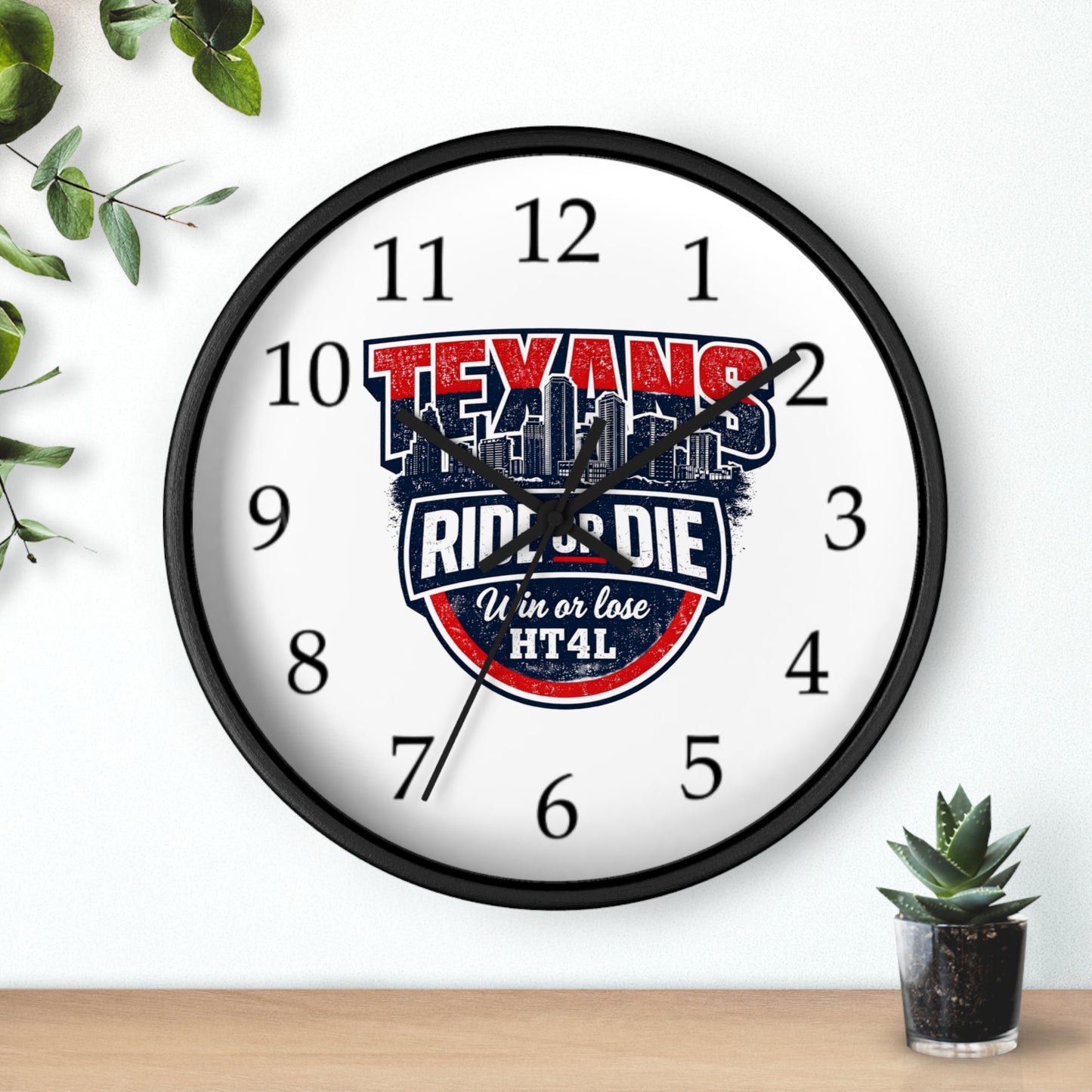 Texans Ride or Die Wall Clock | Houston Texans Fan Home Decor