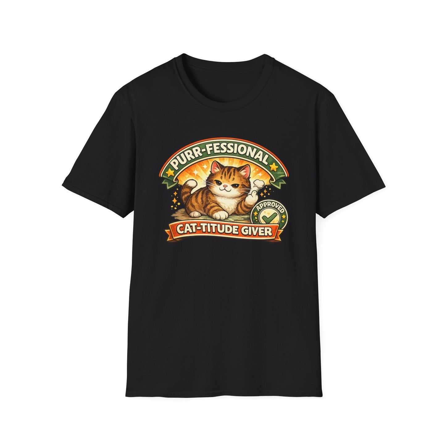 PURR-FESSIONAL CAT-TITUDE GIVER - Unisoft Soft Style T-Shirt