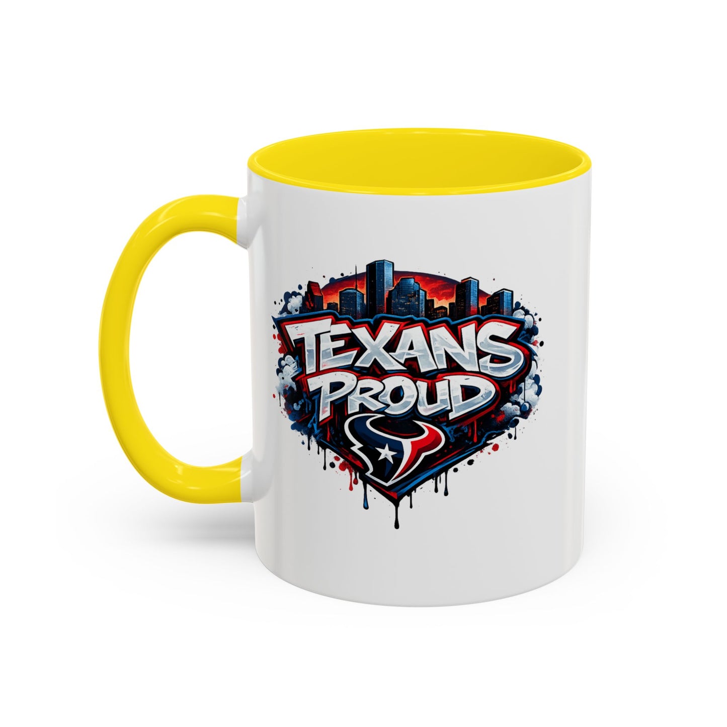 TEXANS PROUD - Accent Coffee Mug (11, 15oz)