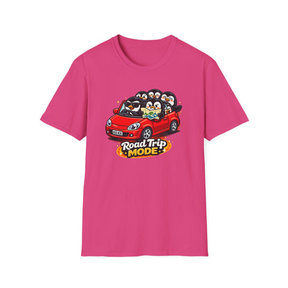 ROAD TRIP MODE - PENGUINS IN A CAR - Unisex Soft Style T-Shirt