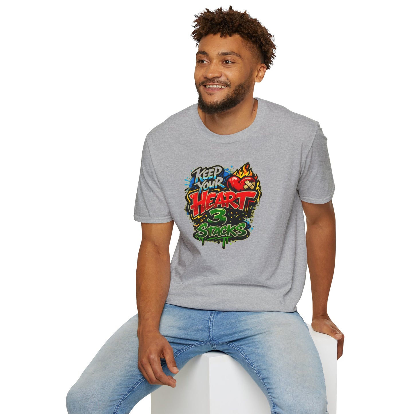 KEEP YOUR HEART 3 STACKS - Unisex Soft Style T-Shirt