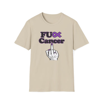 F CANCER - PURPLE RIBBON - Unisex Soft Style T-Shirt