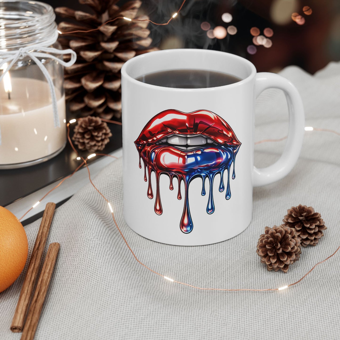 METALLIC LIPS - Ceramic Mug, (11oz, 15oz)
