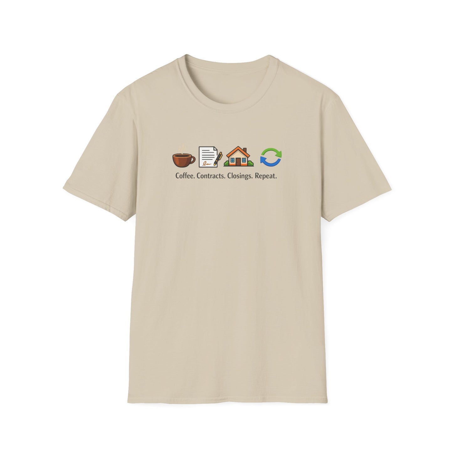 COFFEE-CONTRACTS-CLOSING-REPEAT - Unisex Softstyle T-Shirt