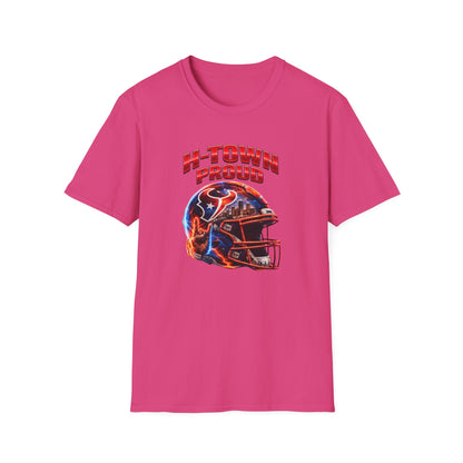 TEXANS INSPIRED HELMET - H-TOWN PROUD - Unisex Soft Style T-Shirt