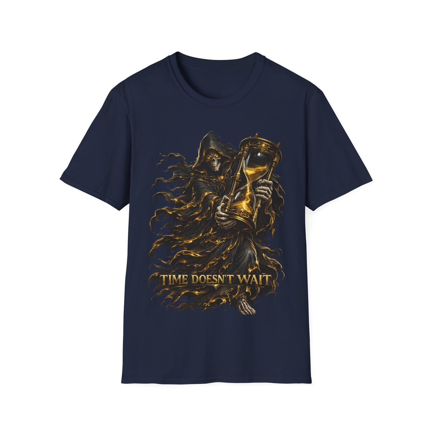 TIME DOESN'T WAIT - ((BIG PRINT)) - Unisex Soft Style T-Shirt