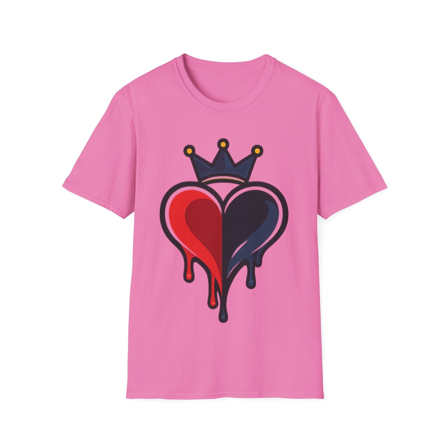 DRIPPING SPLIT HEART - ((BIG PRINT)) Unisex Soft Style T-Shirt