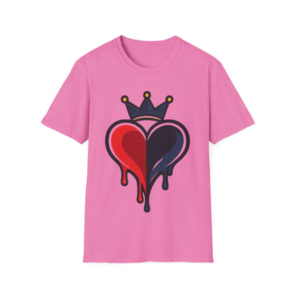 DRIPPING SPLIT HEART - ((BIG PRINT)) Unisex Soft Style T-Shirt