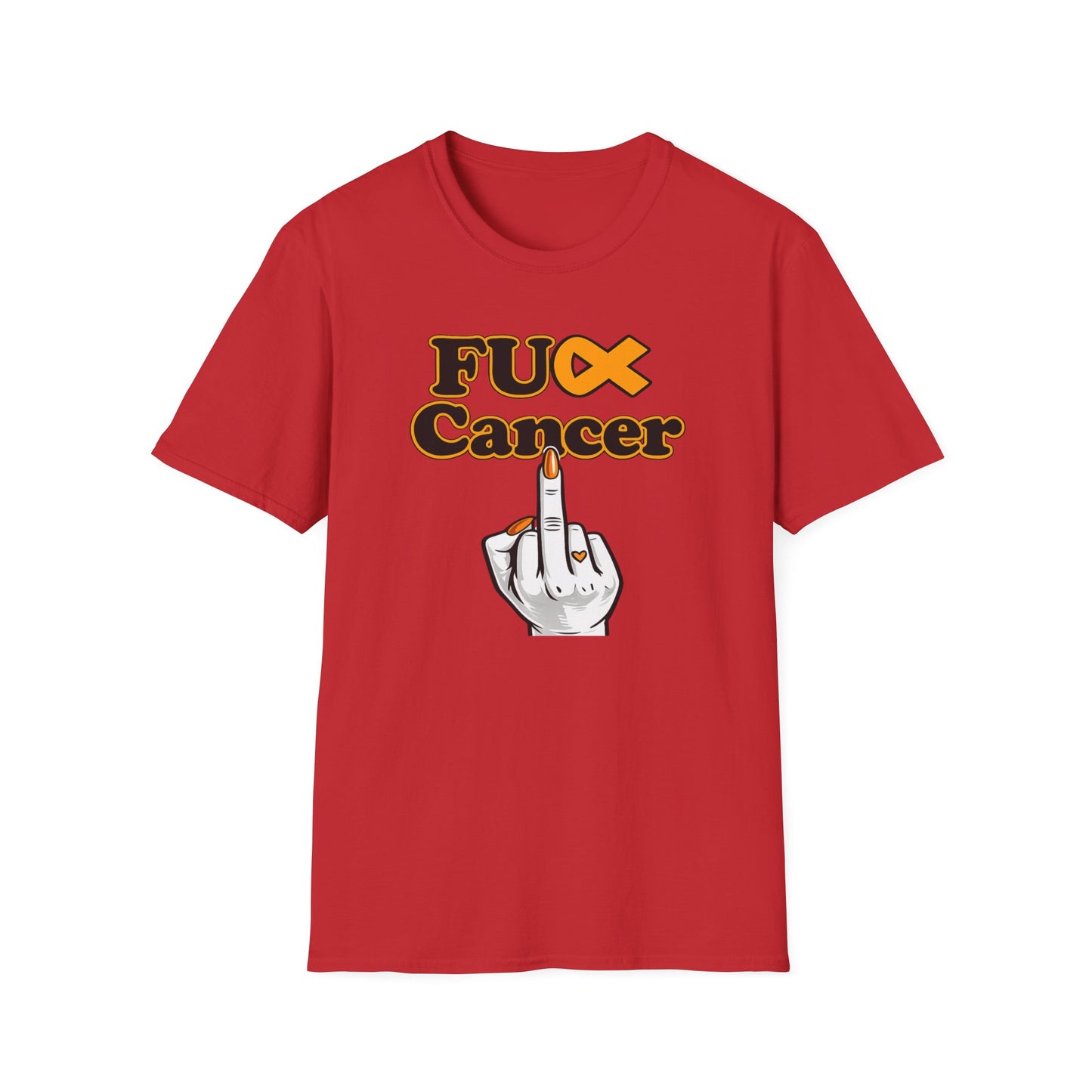 F CANCER - ORANGE RIBBON - Unisex Soft Style T-Shirt