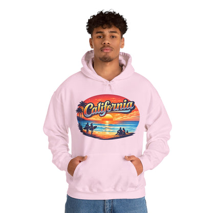 California Hoodie | Sunset Beach Coastal Graphic Unisex Pull-Over