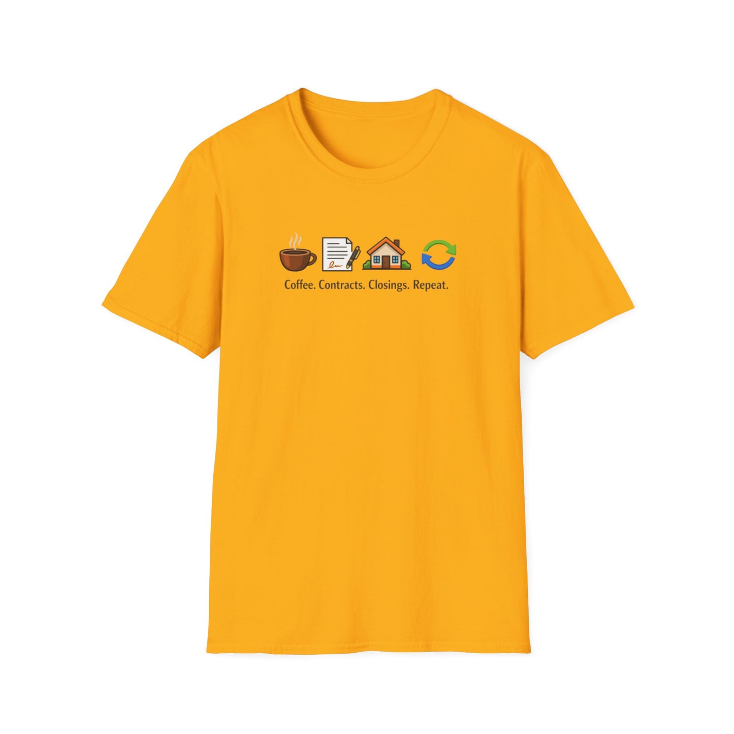 COFFEE-CONTRACTS-CLOSING-REPEAT - Unisex Softstyle T-Shirt