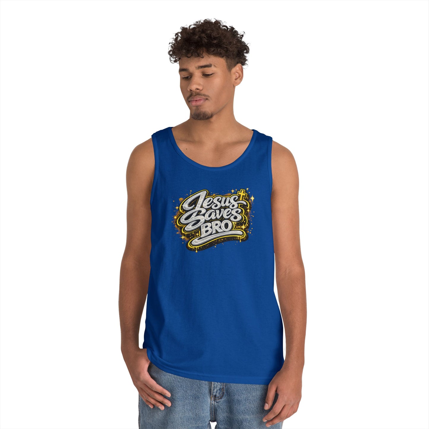 JESUS SAVES BRO - Men's Cotton Tank Top