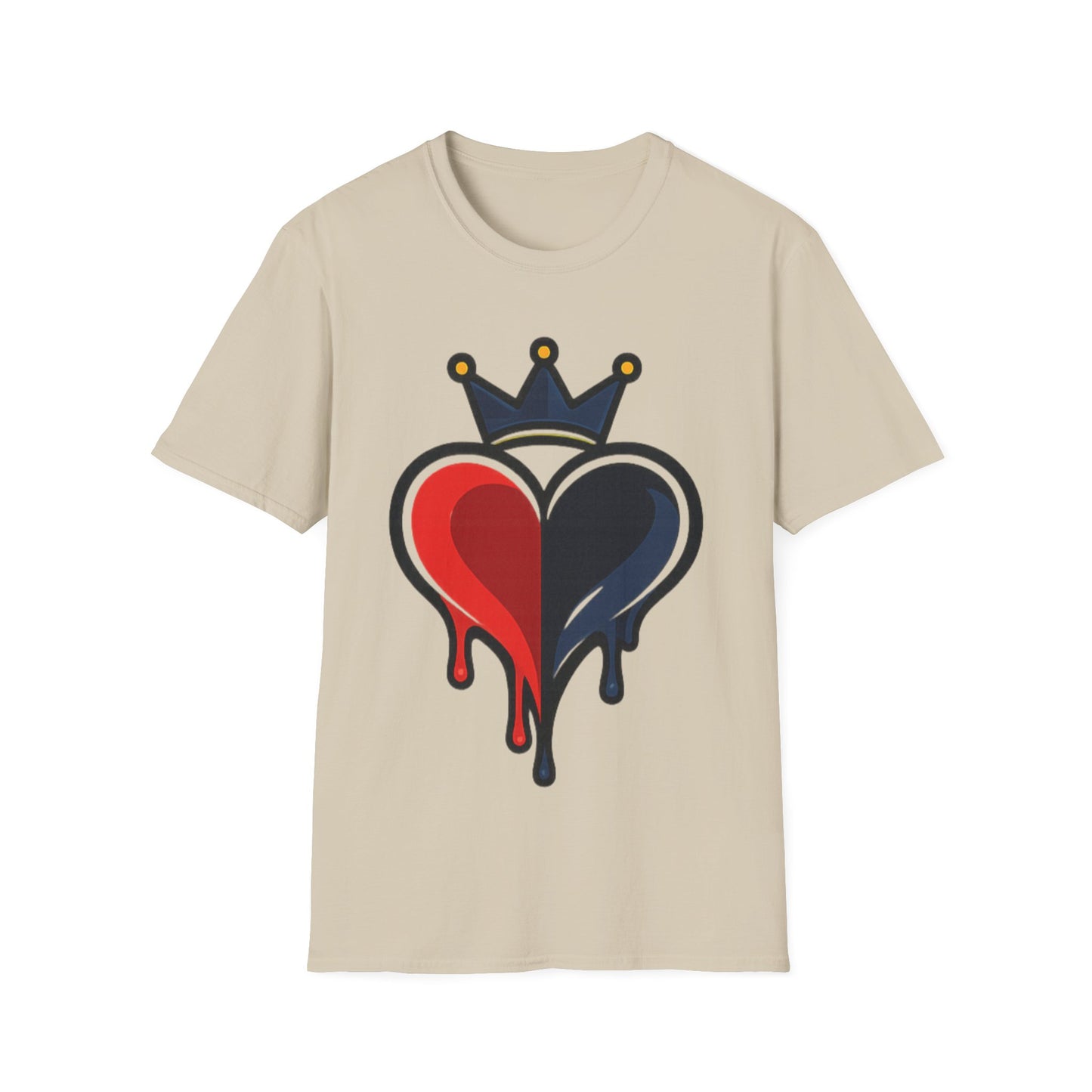 DRIPPING SPLIT HEART - ((BIG PRINT)) Unisex Soft Style T-Shirt