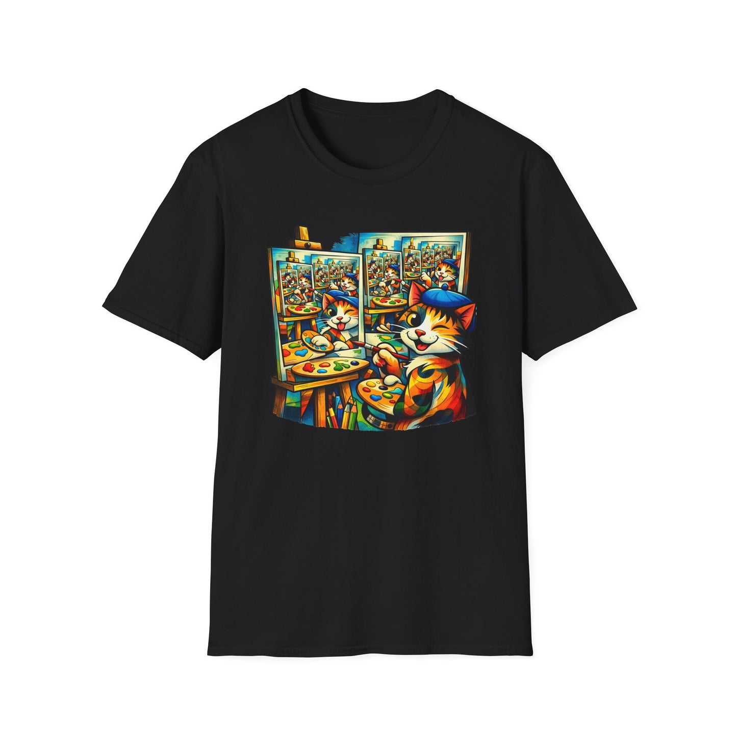 PAWCASSO - CAT ARTIST - Unisex Soft Style T-Shirt