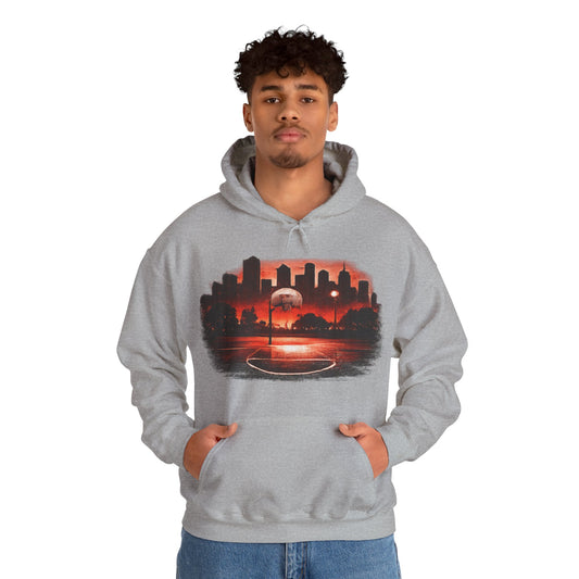 Street B-Ball Court Hoodie | Urban Basketball Graphic Unisex Pull-Over
