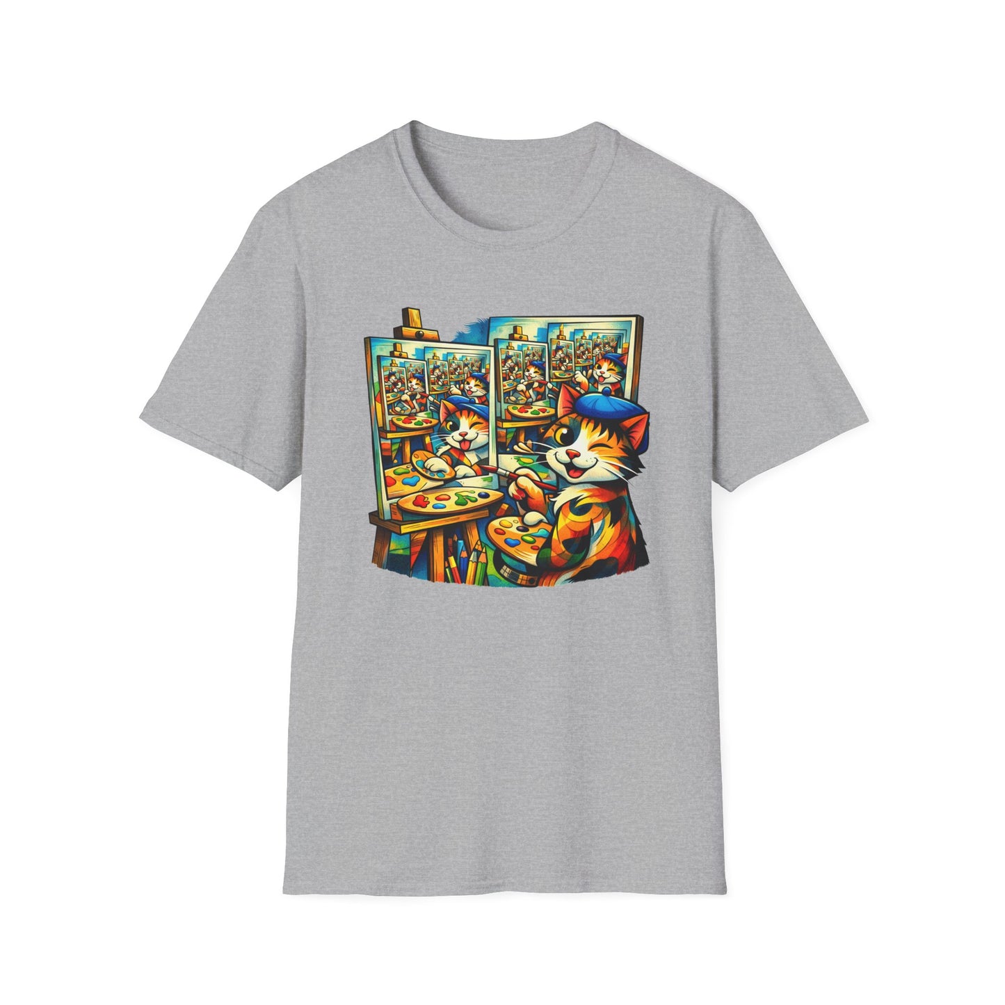 PAWCASSO - CAT ARTIST - Unisex Soft Style T-Shirt