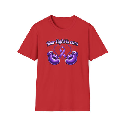 YOUR FIGHT IS OURS - PURPLE GLOVES  - Unisex Soft Style T-Shirt