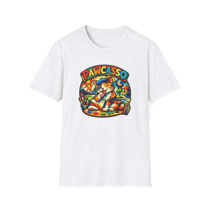 PAWCASSO-CAT ARTIST - Unisex Soft Style T-Shirt