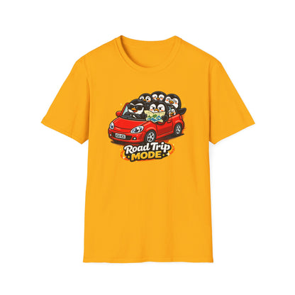 ROAD TRIP MODE - PENGUINS IN A CAR - Unisex Soft Style T-Shirt