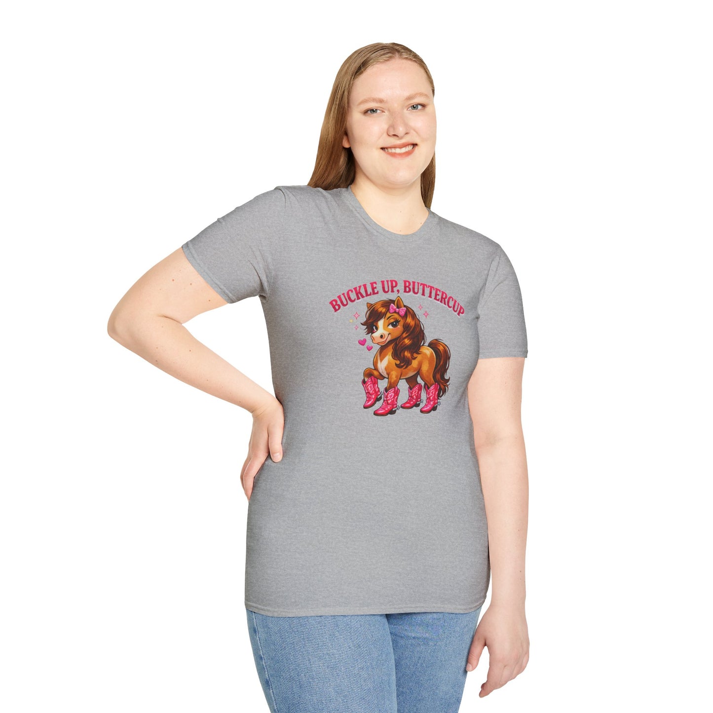BUCKLE UP BUTTER CUP - Unisex Soft Style T-Shirt
