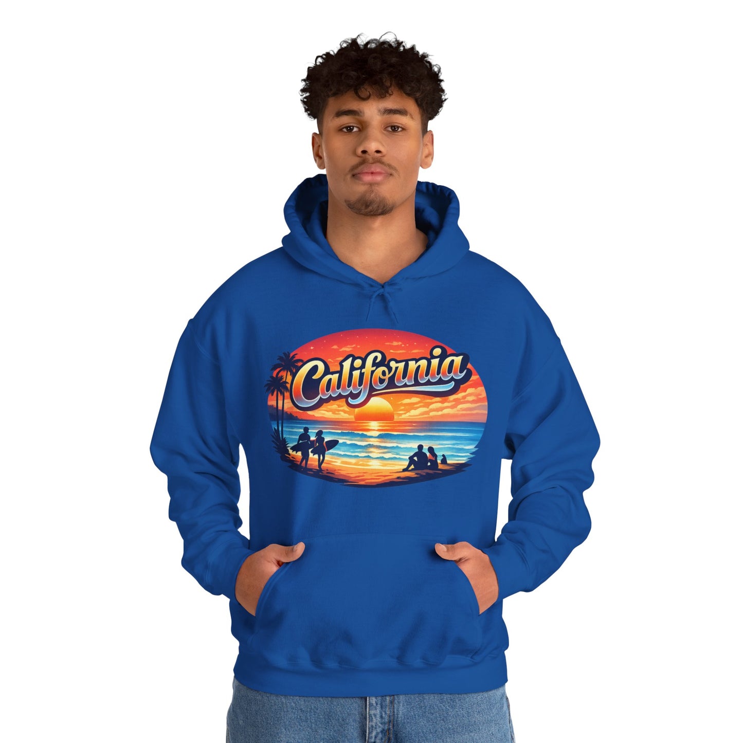 California Hoodie | Sunset Beach Coastal Graphic Unisex Pull-Over