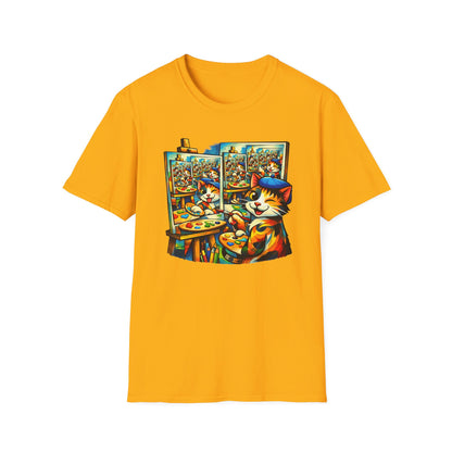 PAWCASSO - CAT ARTIST - Unisex Soft Style T-Shirt