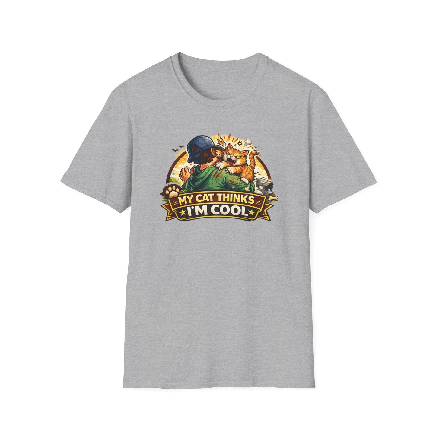 MY CAT THINKS I'M COOL - Unisex Softstyle T-Shirt