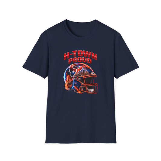 TEXANS INSPIRED HELMET - H-TOWN PROUD - Unisex Soft Style T-Shirt