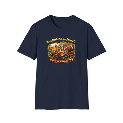 Beer Barbecue and Football-Make me a Happy Guy - Unisex Soft Style T-Shirt