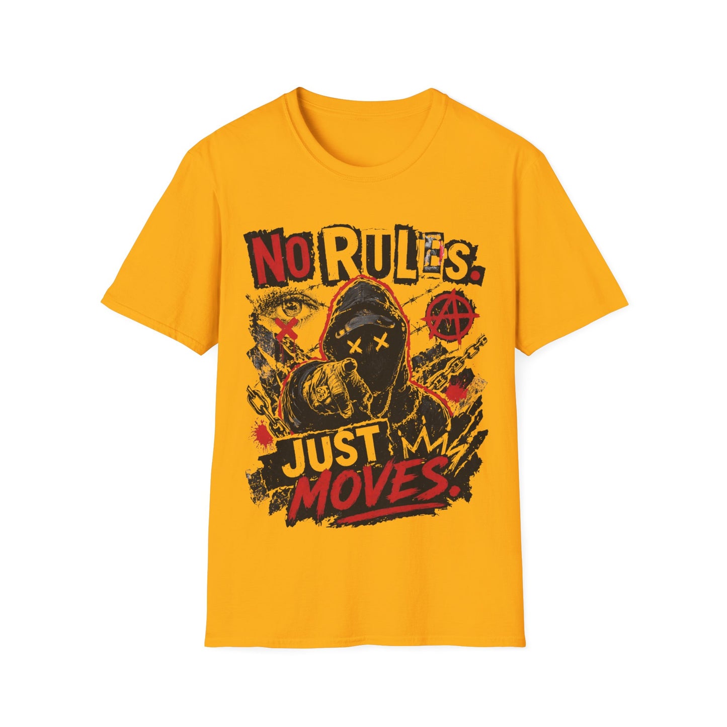NO RULES-JUST MOVES - ((BIG PRINT)) - Unisex Soft Style T-Shirt