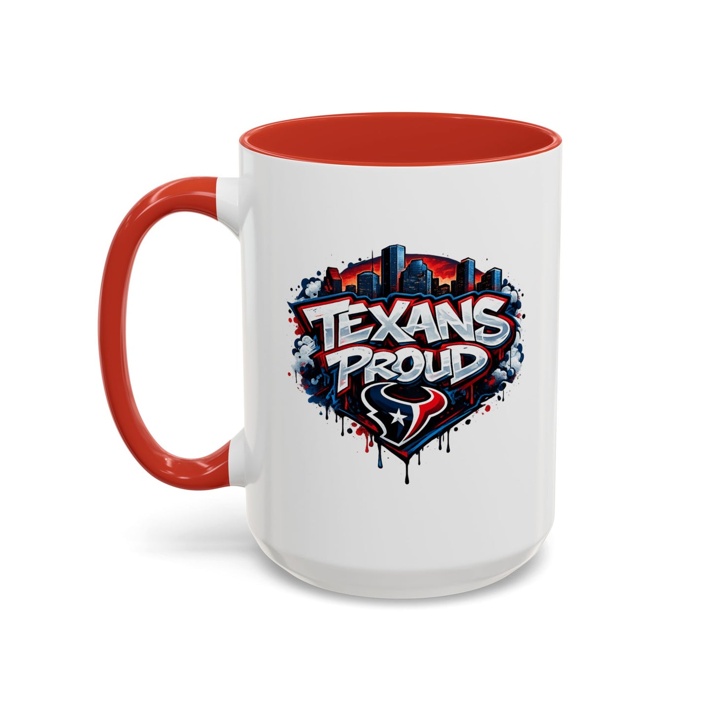 TEXANS PROUD - Accent Coffee Mug (11, 15oz)
