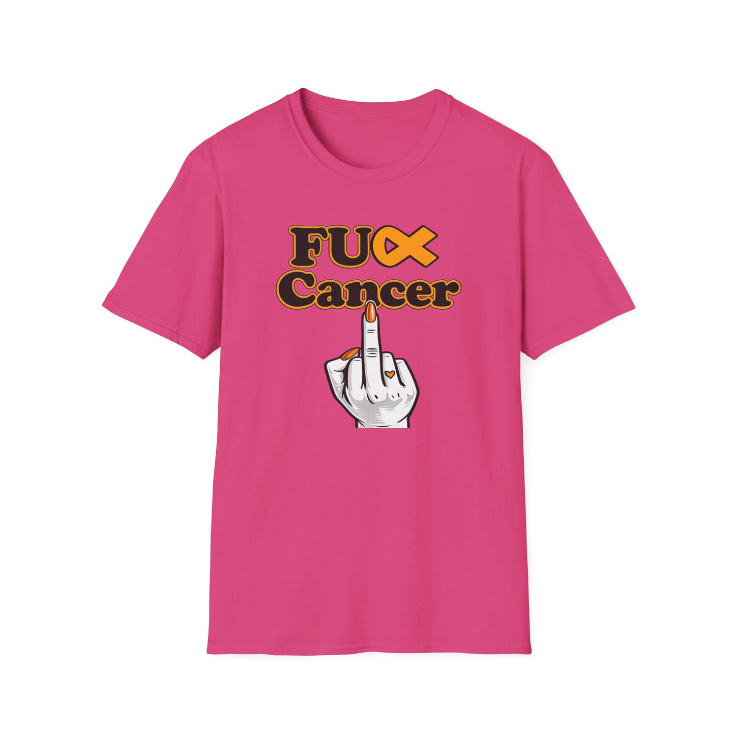 F CANCER - ORANGE RIBBON - Unisex Soft Style T-Shirt