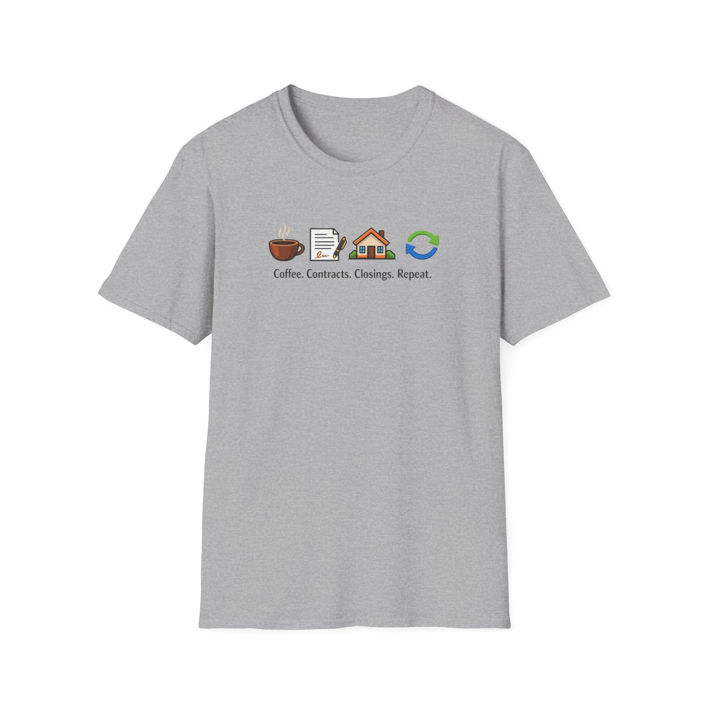 COFFEE-CONTRACTS-CLOSING-REPEAT - Unisex Softstyle T-Shirt
