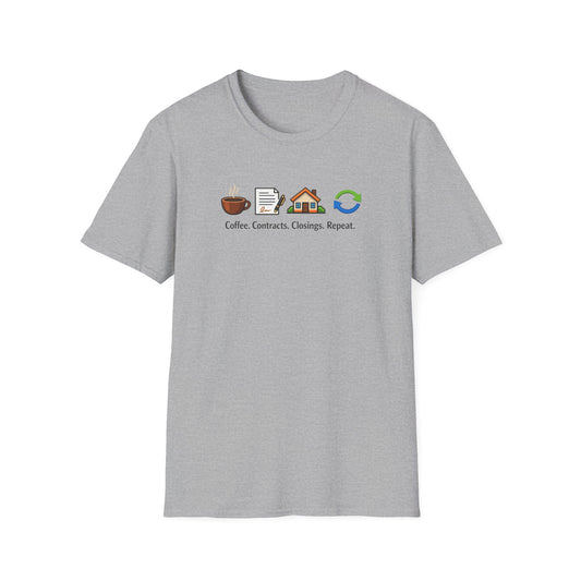 COFFEE-CONTRACTS-CLOSING-REPEAT - Unisex Softstyle T-Shirt