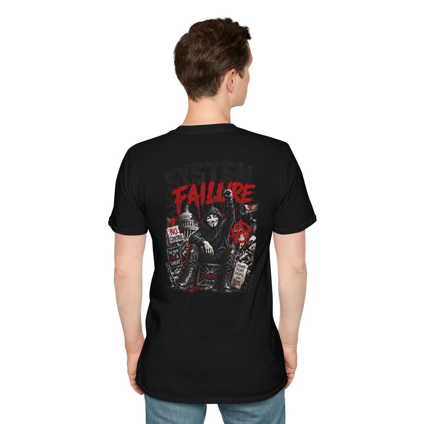 SYSTEM FAILURE - (Front/Back Print) - Unisex Soft Style T-Shirt