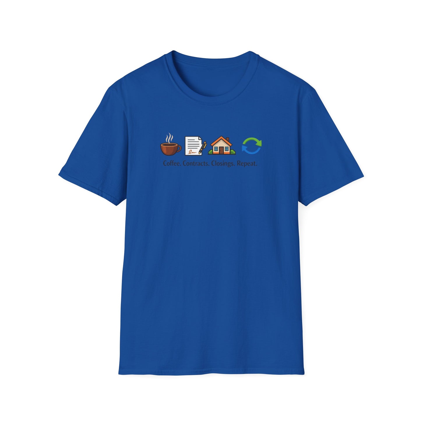 COFFEE-CONTRACTS-CLOSING-REPEAT - Unisex Softstyle T-Shirt