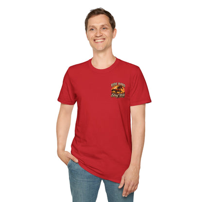 RIDE HARD-STAY WILD - (Front/Back Print ) - Unisex Soft Style T-Shirt